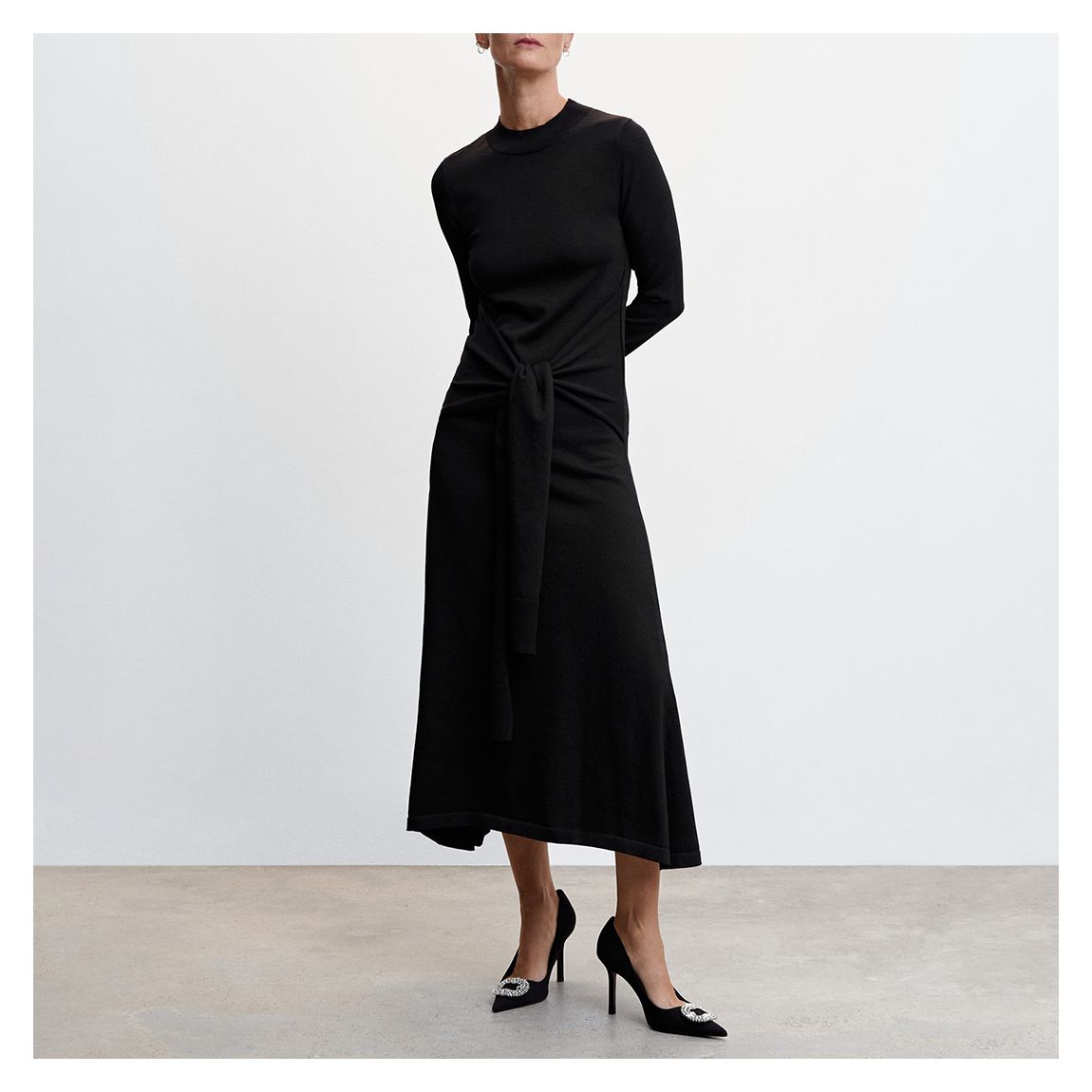 Black Bow Knitted Dress main product photo