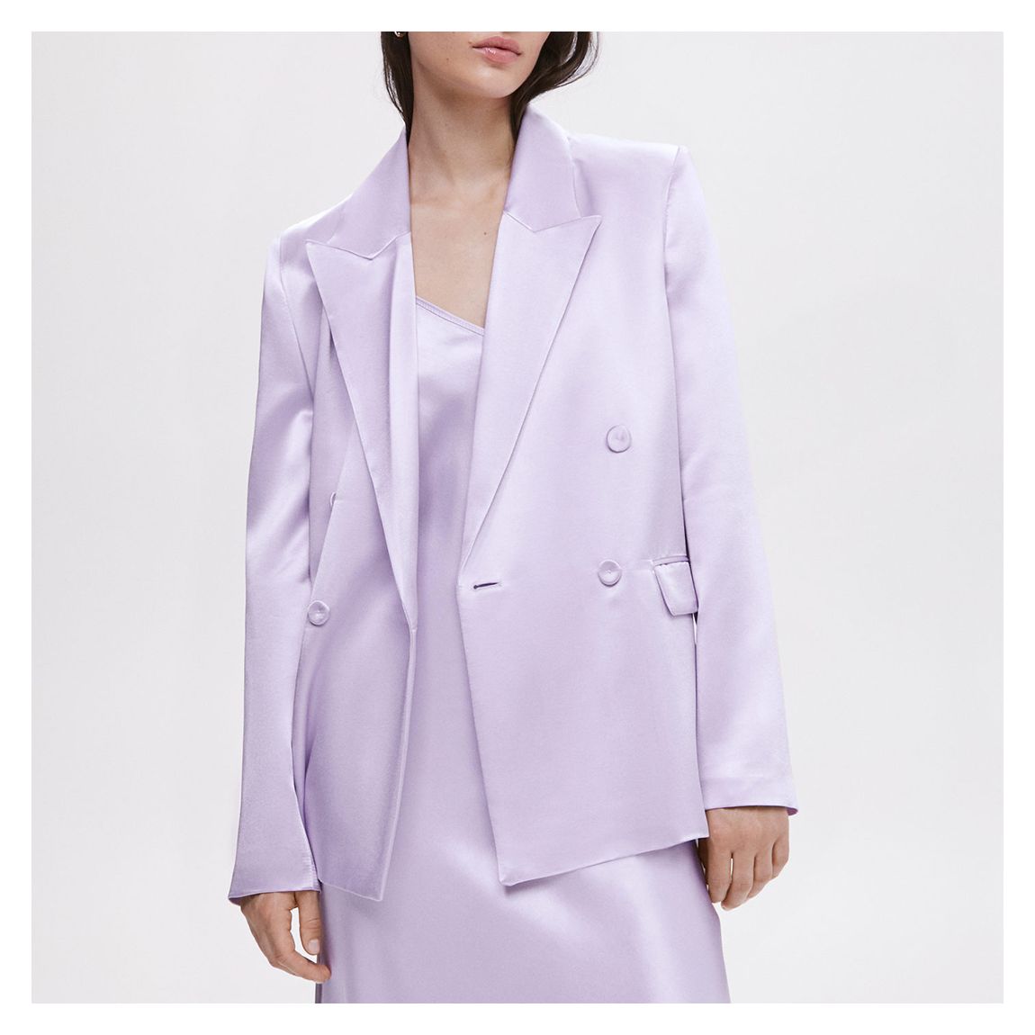 Purple Satin-Finish Suit Jacket main product photo