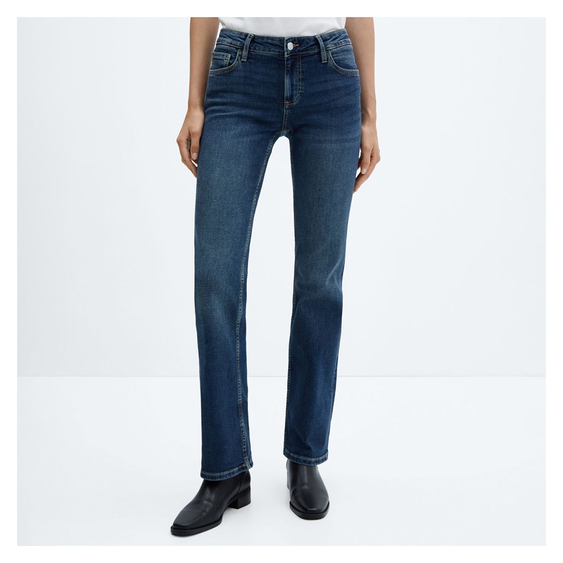 Blue Low-Rise Flared Jeans main product photo
