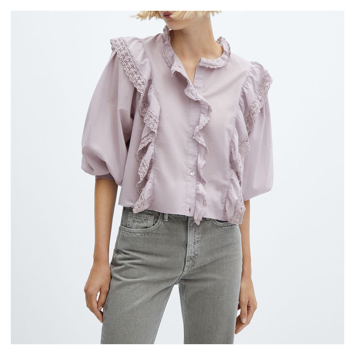 Pink Satin wrap blouse main product photo