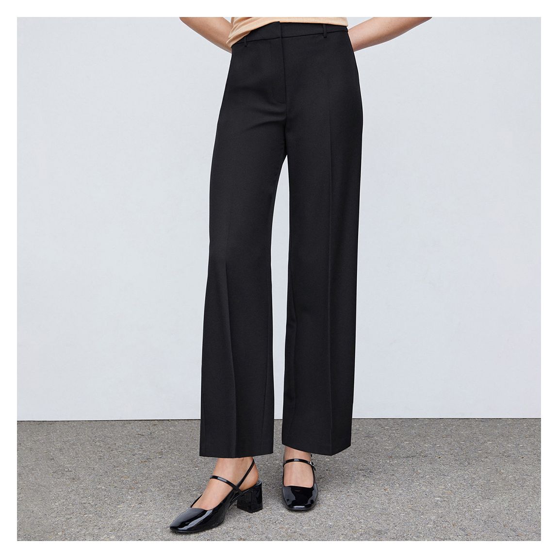 Black Pleat Straight Trousers main product photo