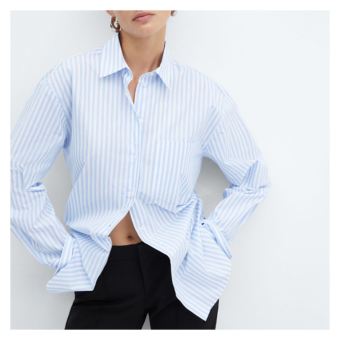 Blue Pocket Oversized Shirt main product photo