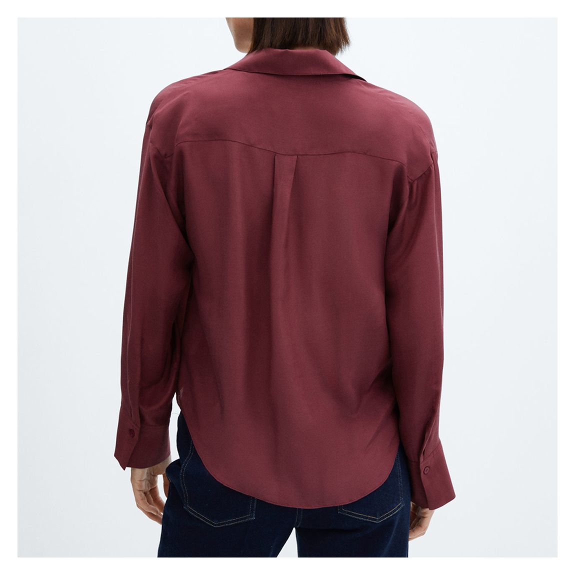 Red Satin wrap blouse main product photo