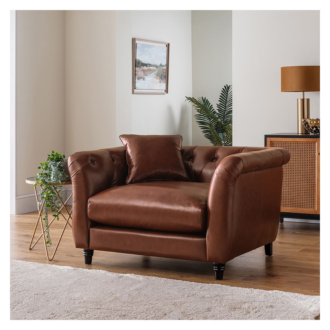 The Soho Armchair, Leather Brown main product photo
