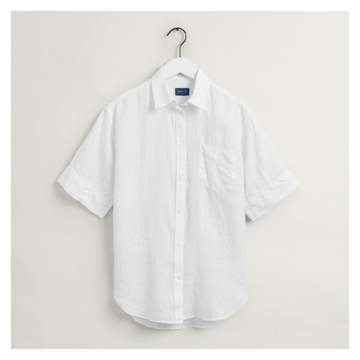White Linen Short Sleeve Shirt main product photo