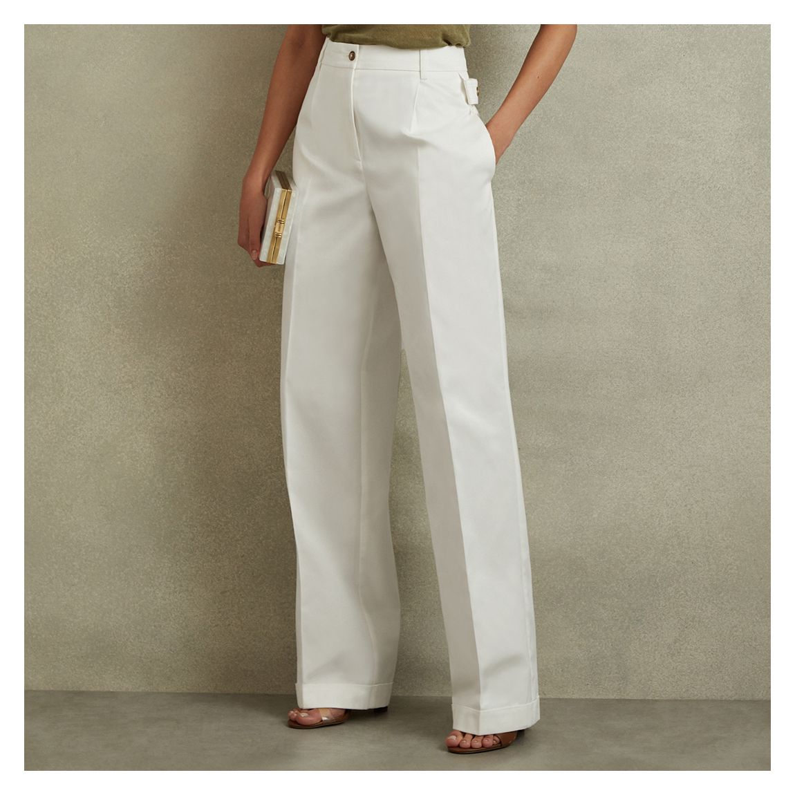 White Harper Cotton Trousers main product photo