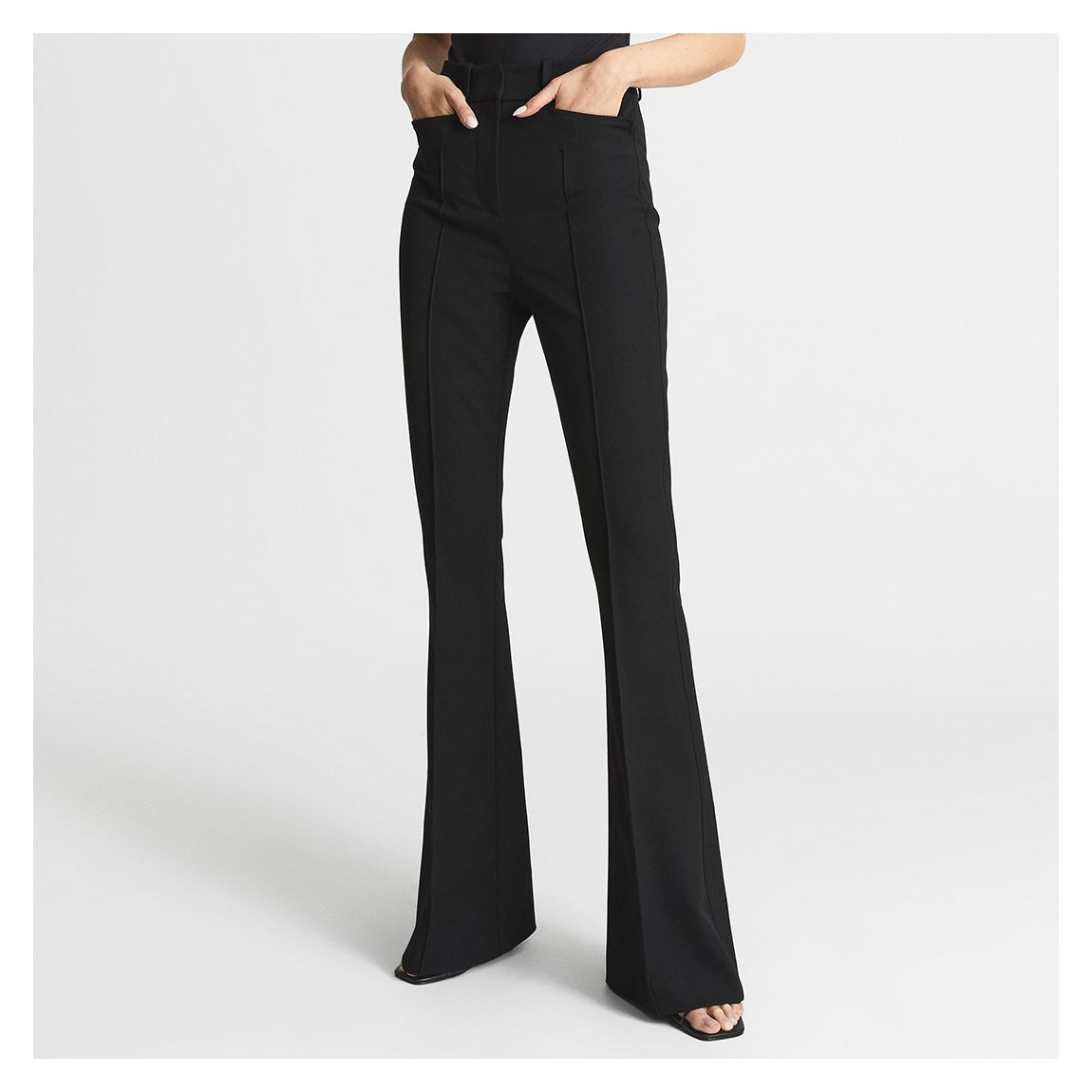 Black Dylan Petite Flare Trousers main product photo