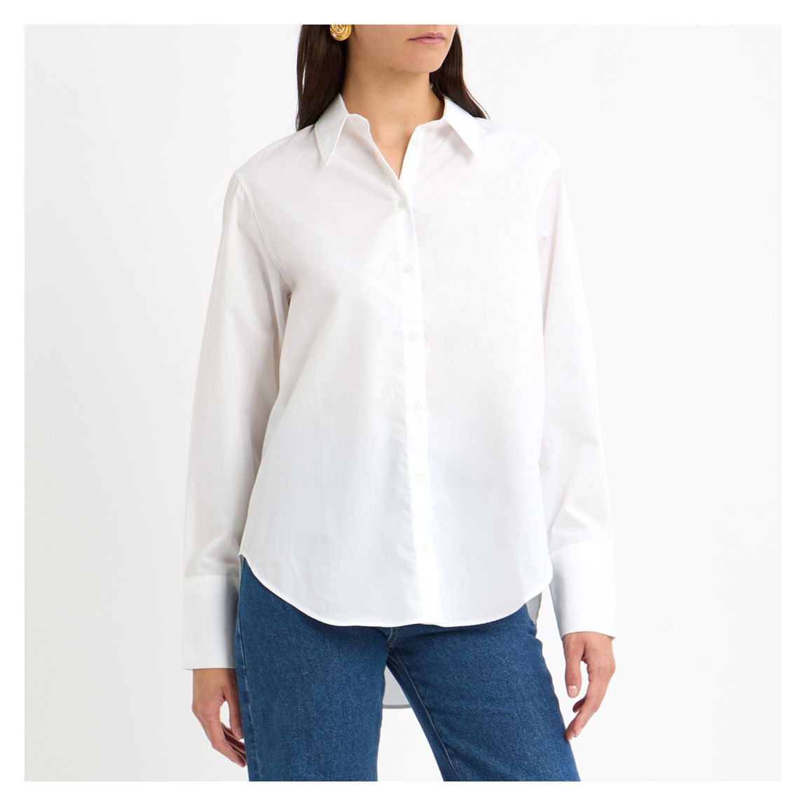 White Poppy Poplin Cotton Shirt main product photo