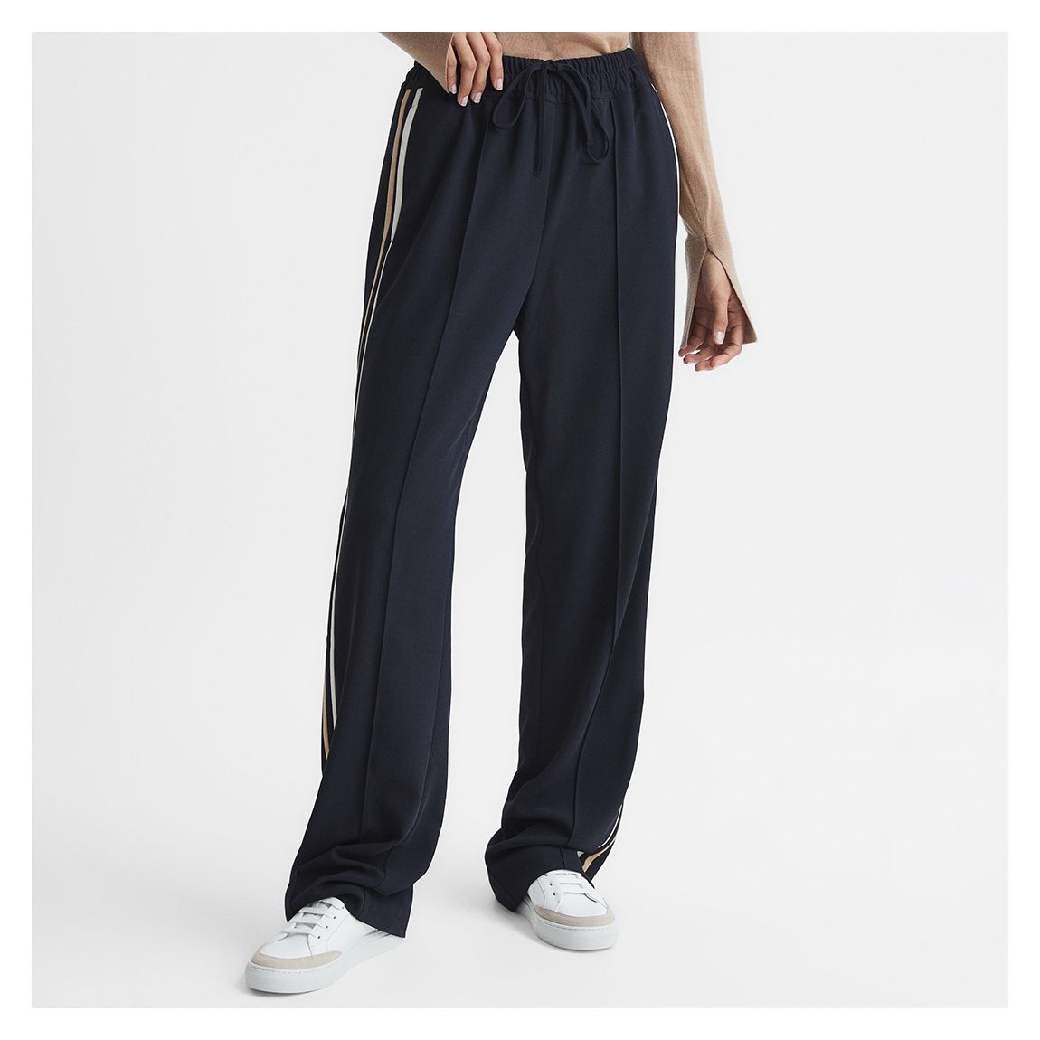 Navy Odell Petite Wide Leg Trousers main product photo