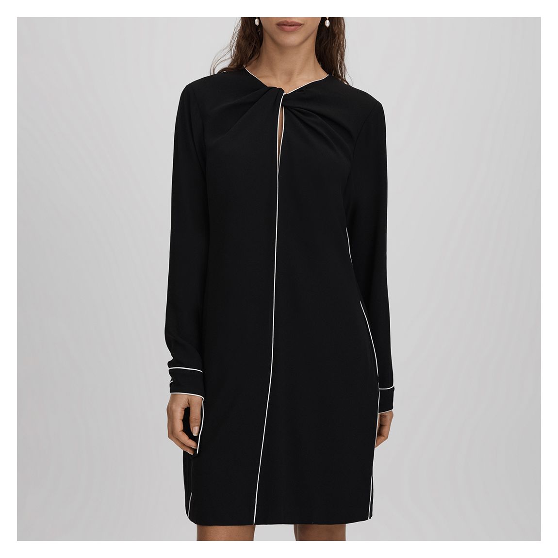 Black Eloise Tipped Shift Dress main product photo