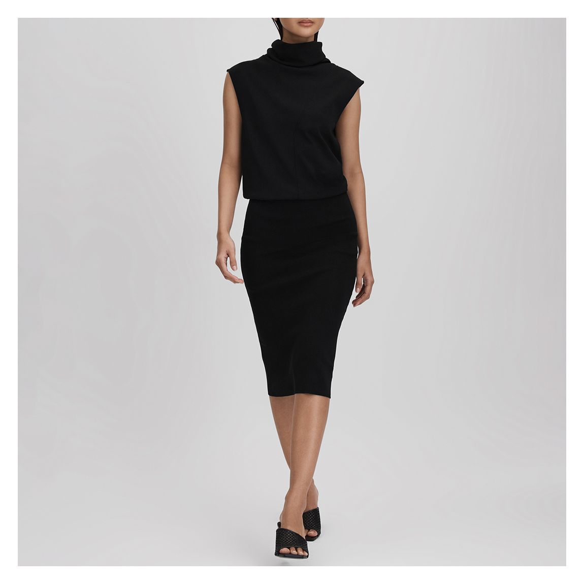 Black Cici Roll Neck Midi Dress main product photo