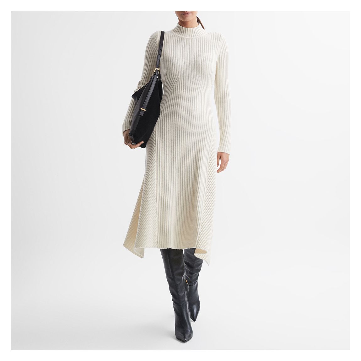 Cream Kris High Neck Midi Dress main product photo