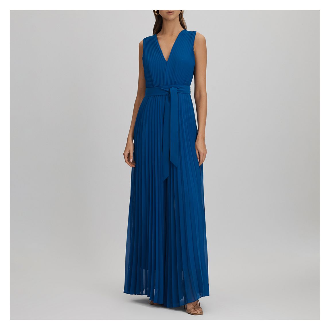 Blue Estelle Pleated Jumpsuit main product photo