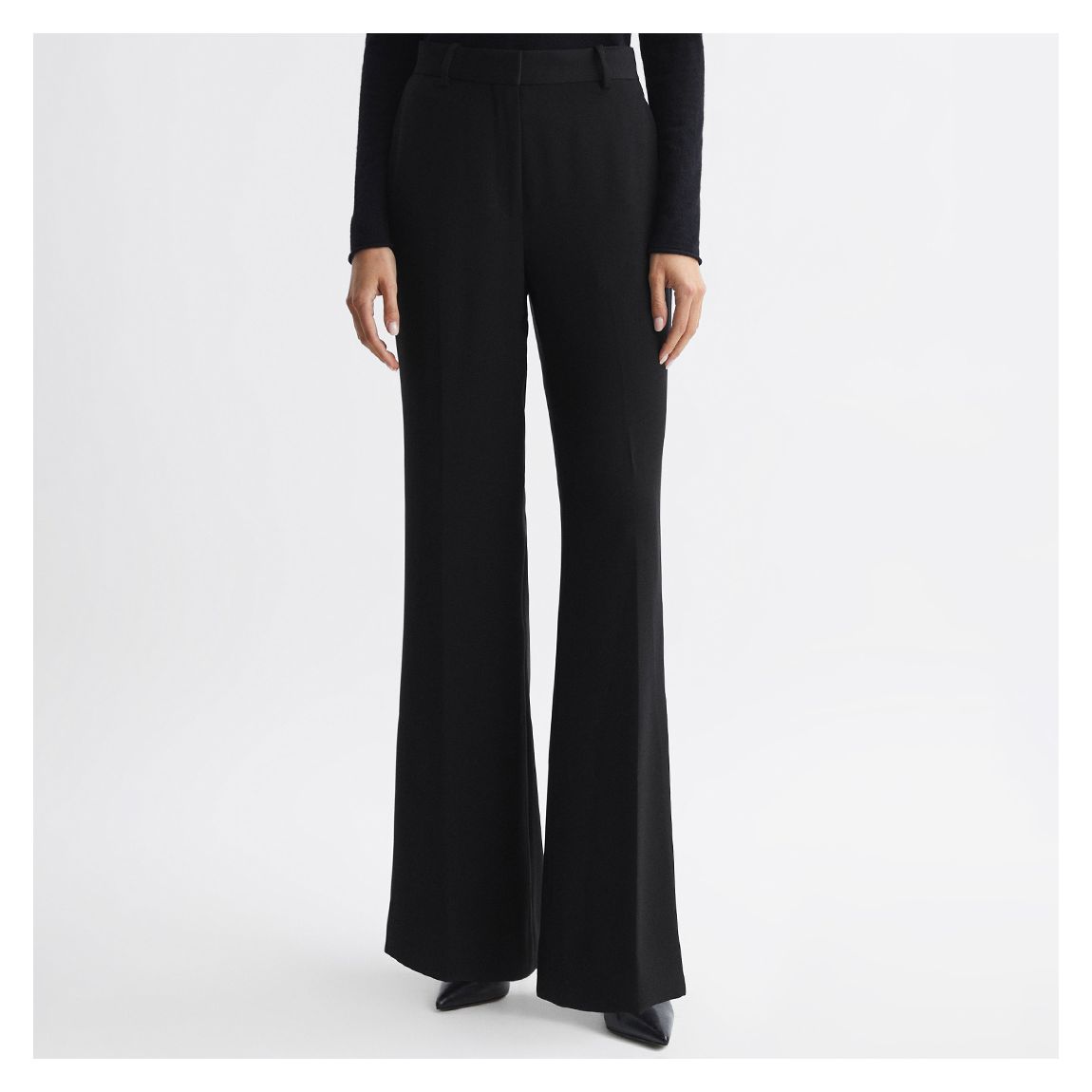 Black Margeaux Petite Wide Leg Trousers main product photo