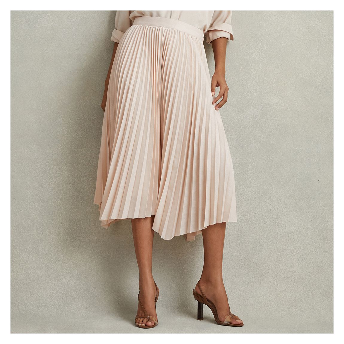 Pink Azalea Asymmetric Pleated Skirt main product photo