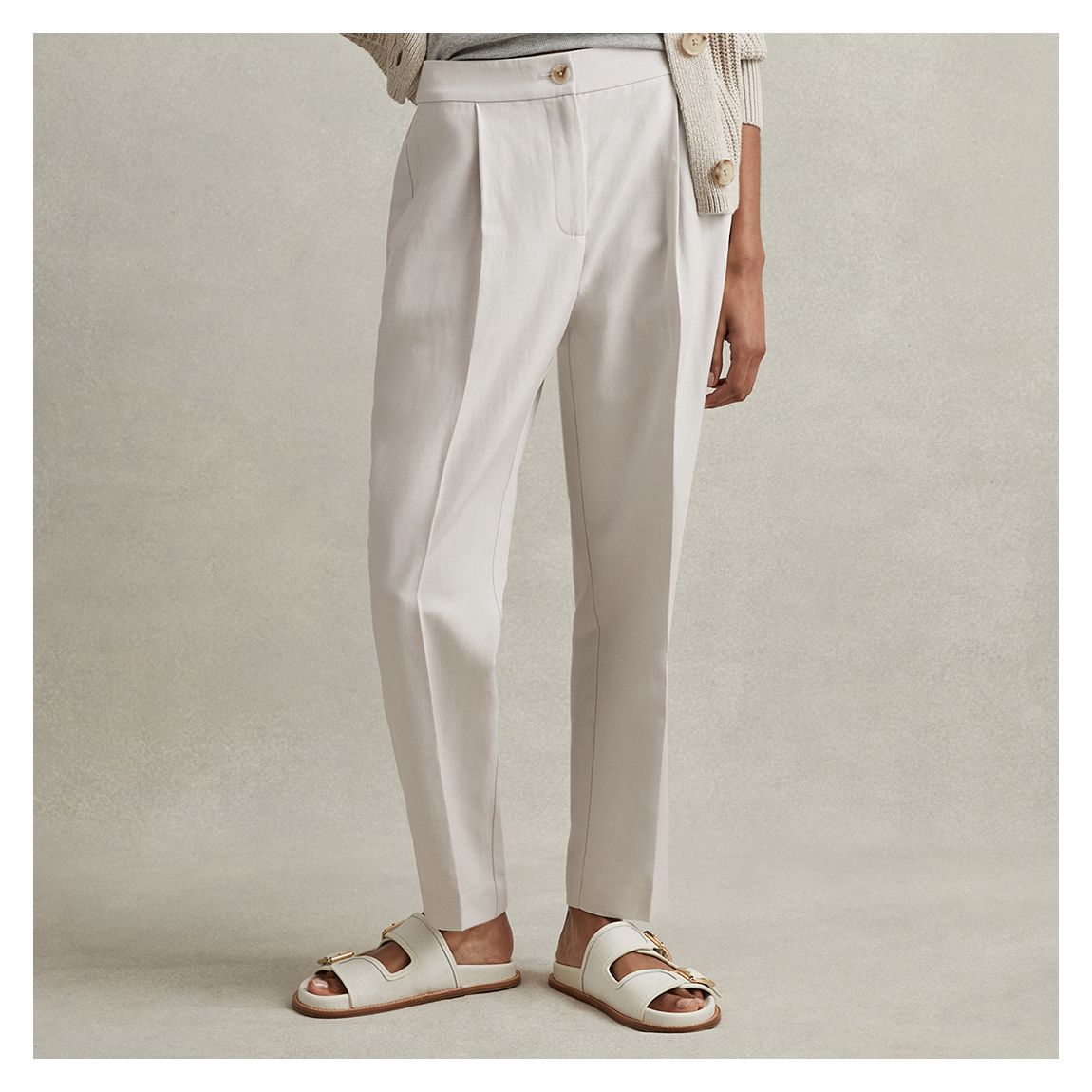 Stone Farrah Linen Blend Trousers main product photo