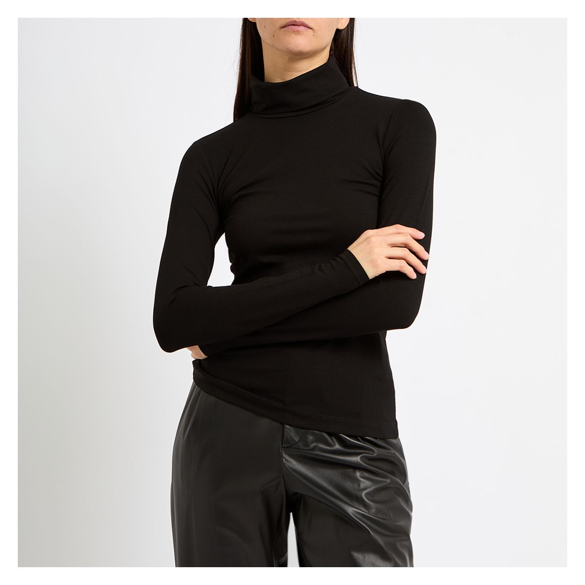 Black Charlene Roll Neck Top main product photo