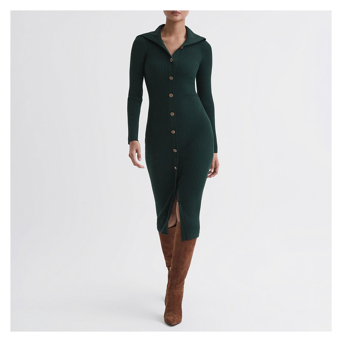 Green Maria Petite Knitted Dress main product photo