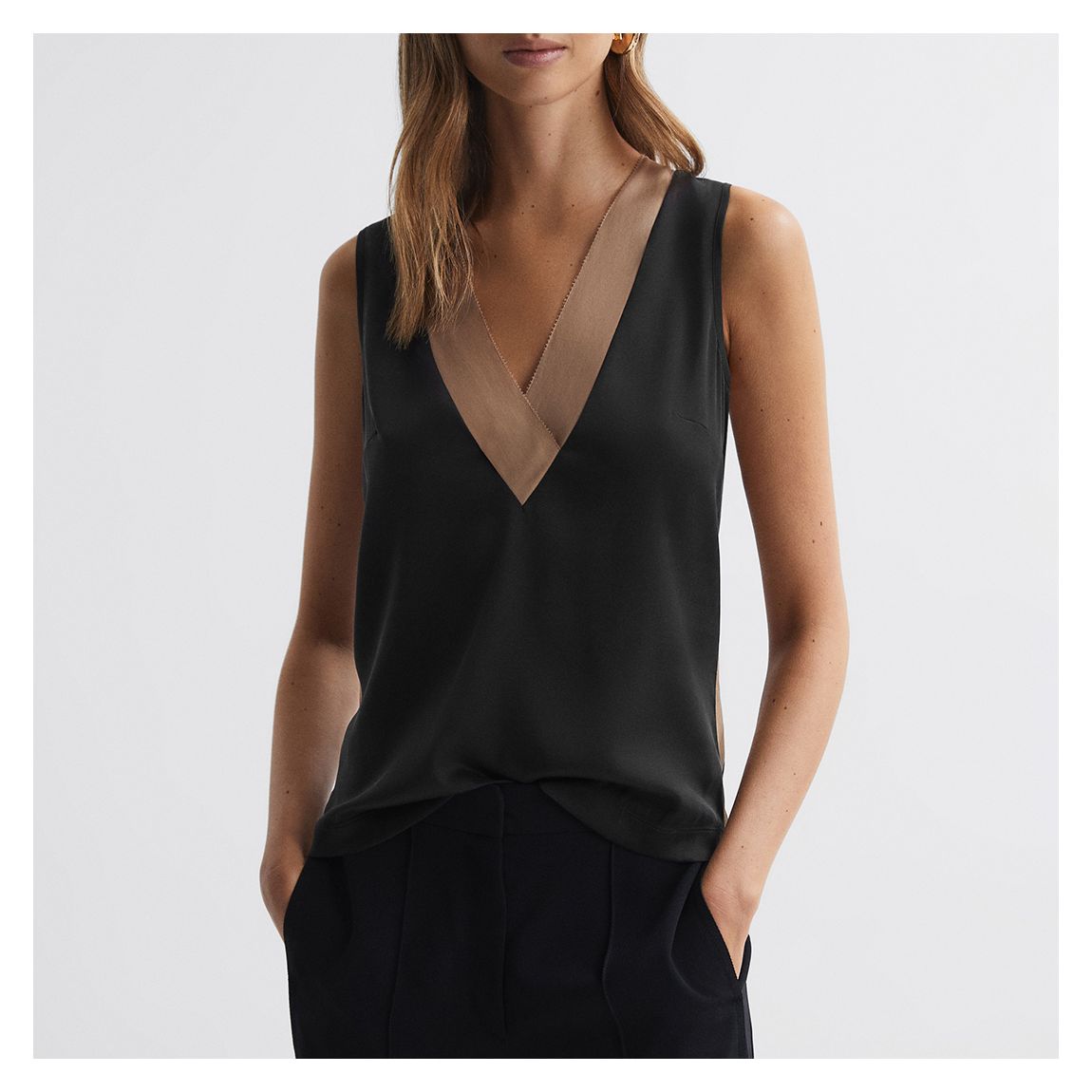 Black Pippa Colour Block Top main product photo