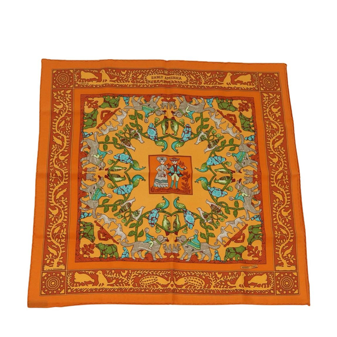 Orange Hermes Carre Scarf - A main product photo