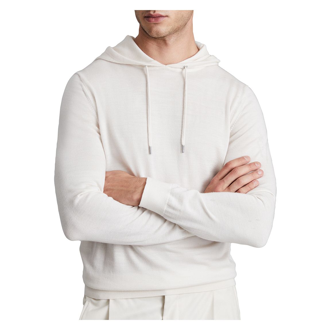 Ecru Holland Merino Wool Hoodie main product photo