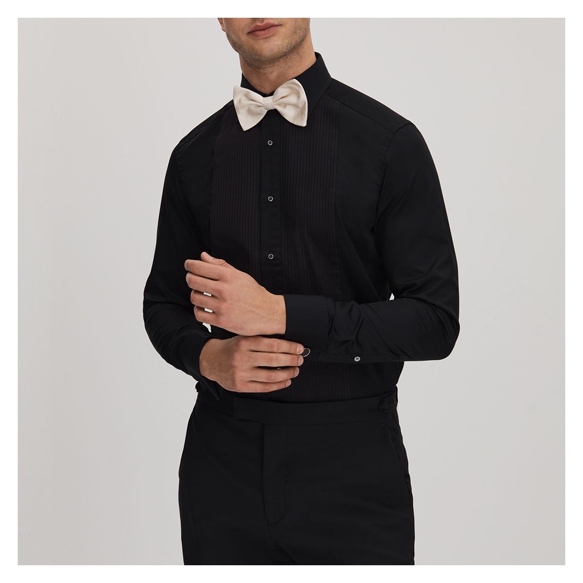 Black Marcel Double Cuff Cotton Shirt main product photo