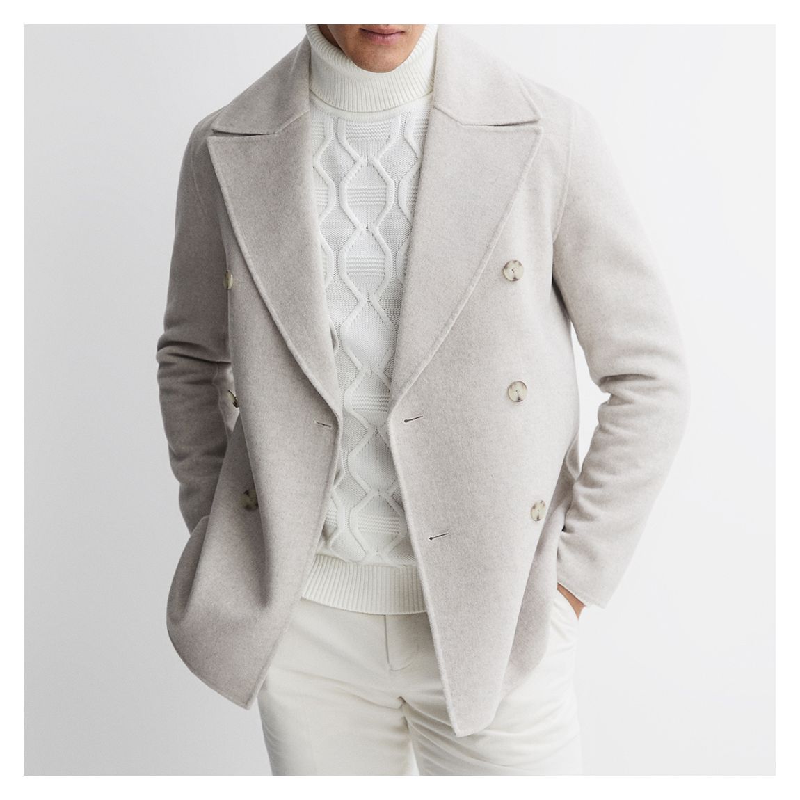 Oatmeal Bolzano Wool Blend Coat main product photo