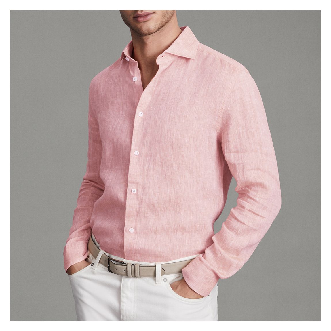 Pink Ruban Linen Shirt main product photo