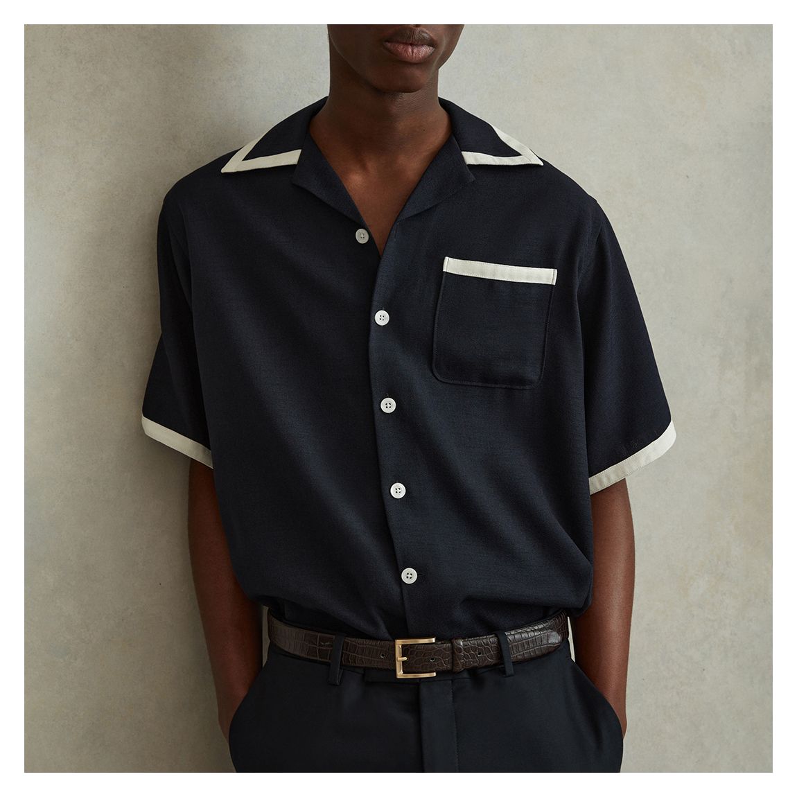 Navy Vita Short Sleeve Shirt main product photo