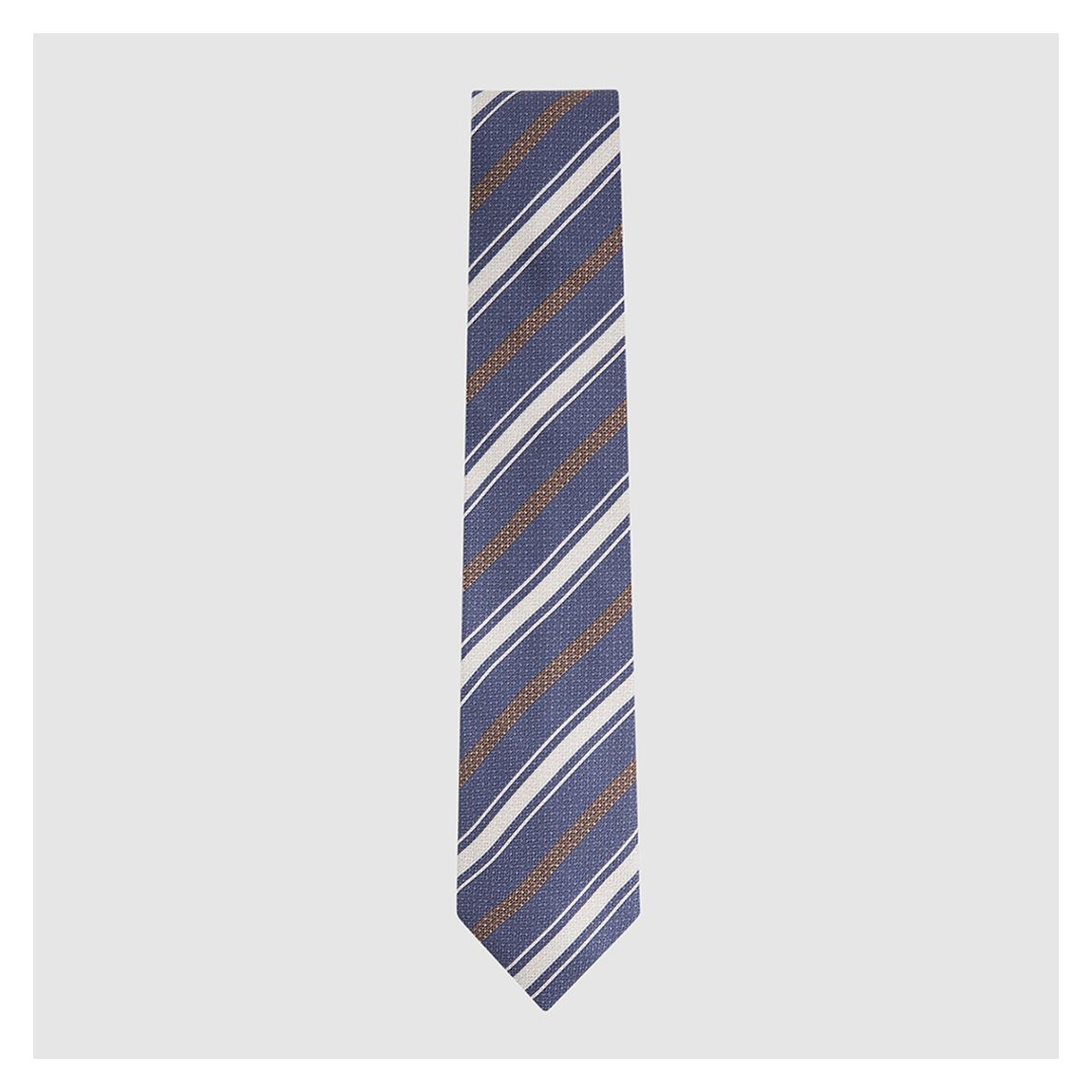Blue Duomo Club Stripe Silk Tie main product photo