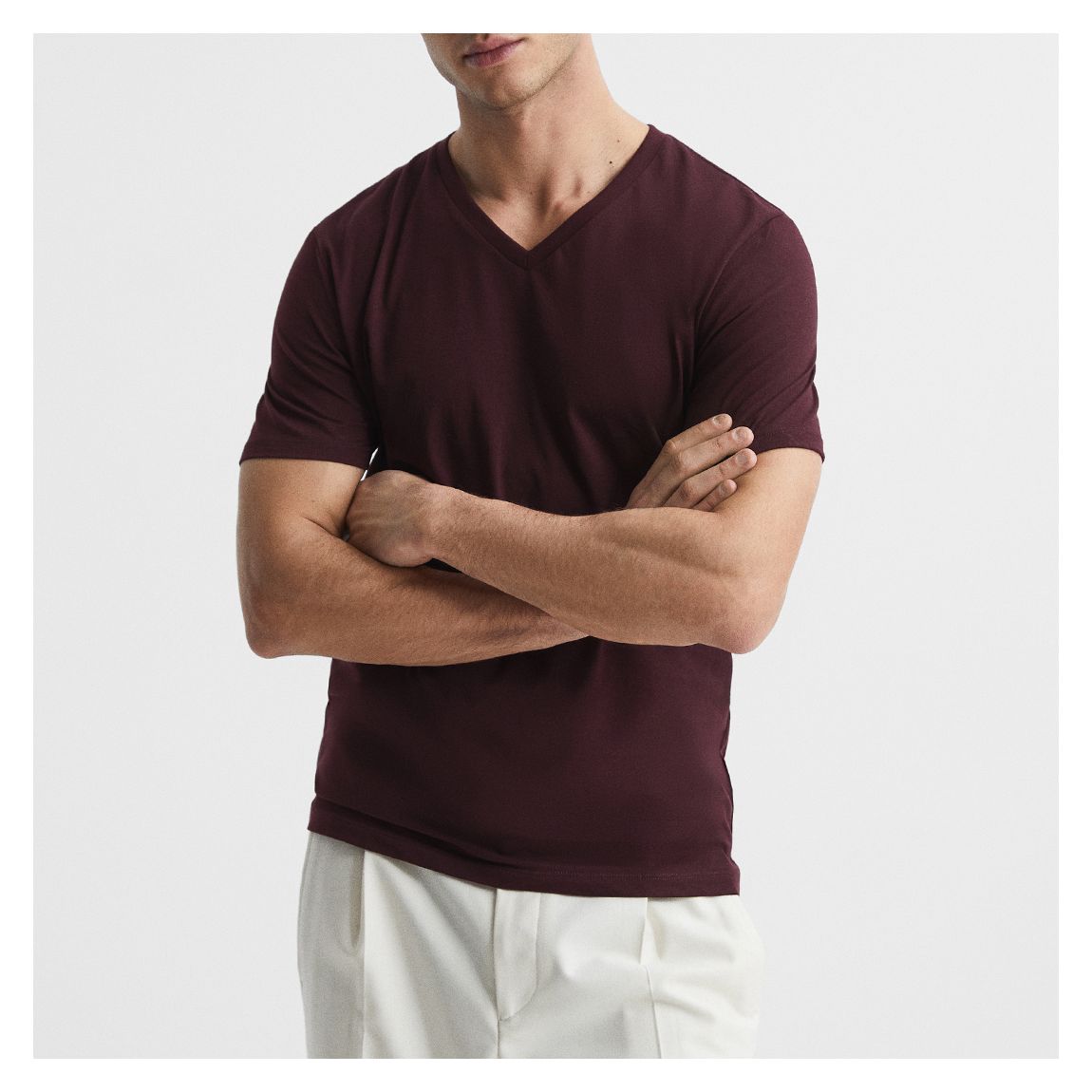 Burgundy Dayton V-Neck T-Shirt main product photo