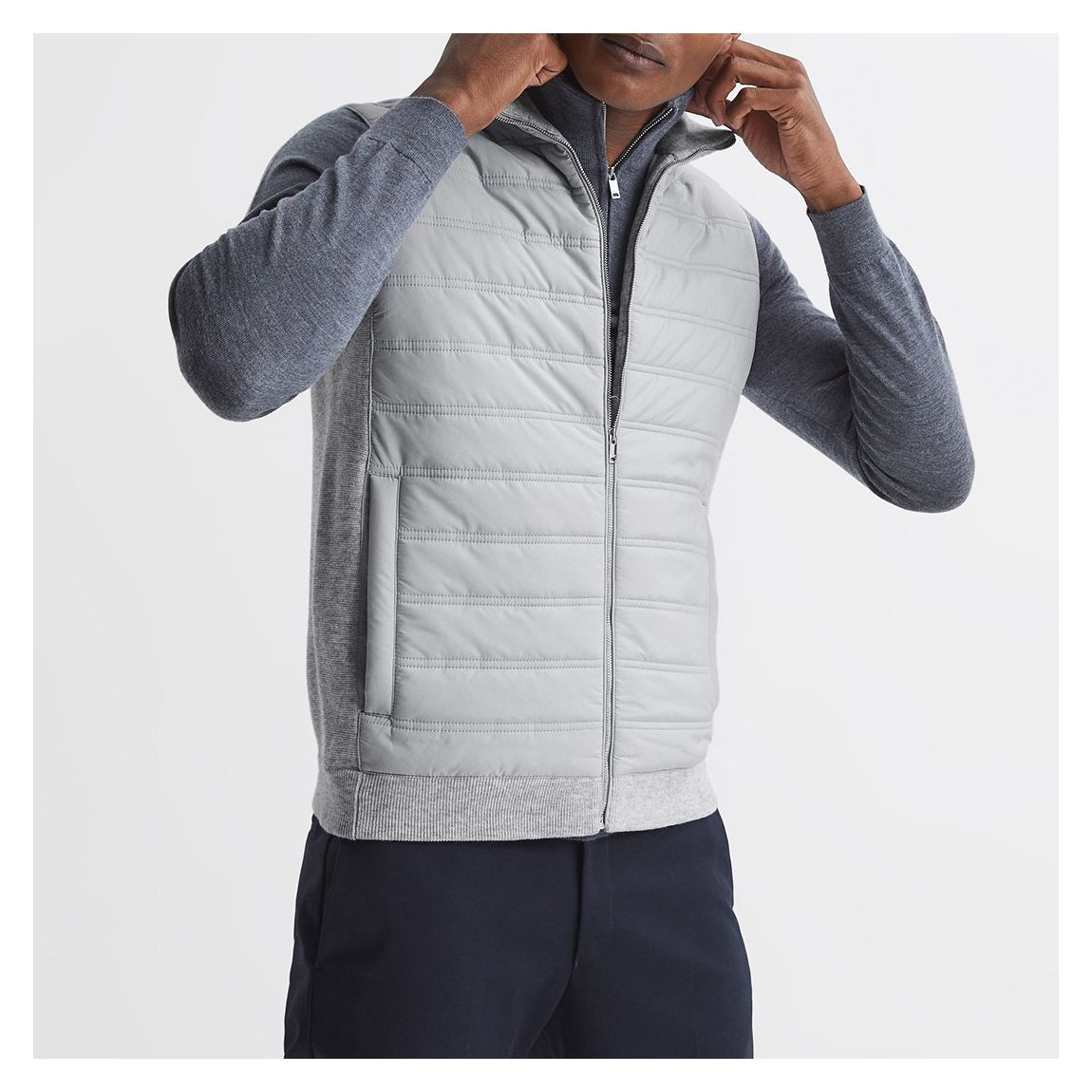 Grey William Quilted Gilet main product photo