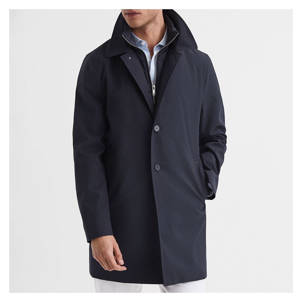 Navy Perrin Mac Coat main product photo