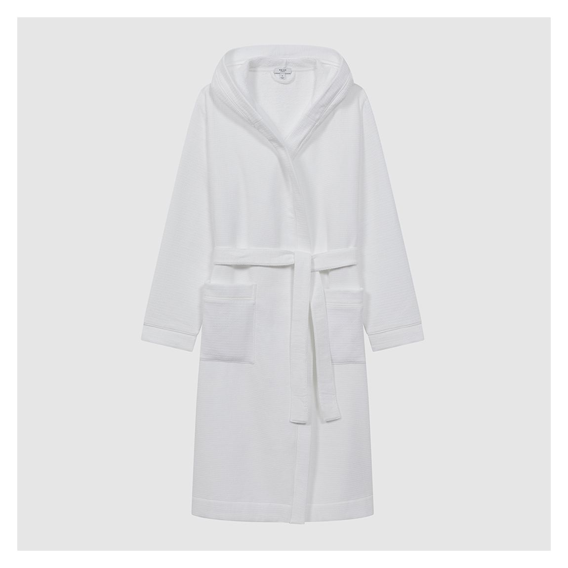 White Coastal Waffle Cotton Towelling Robe main product photo