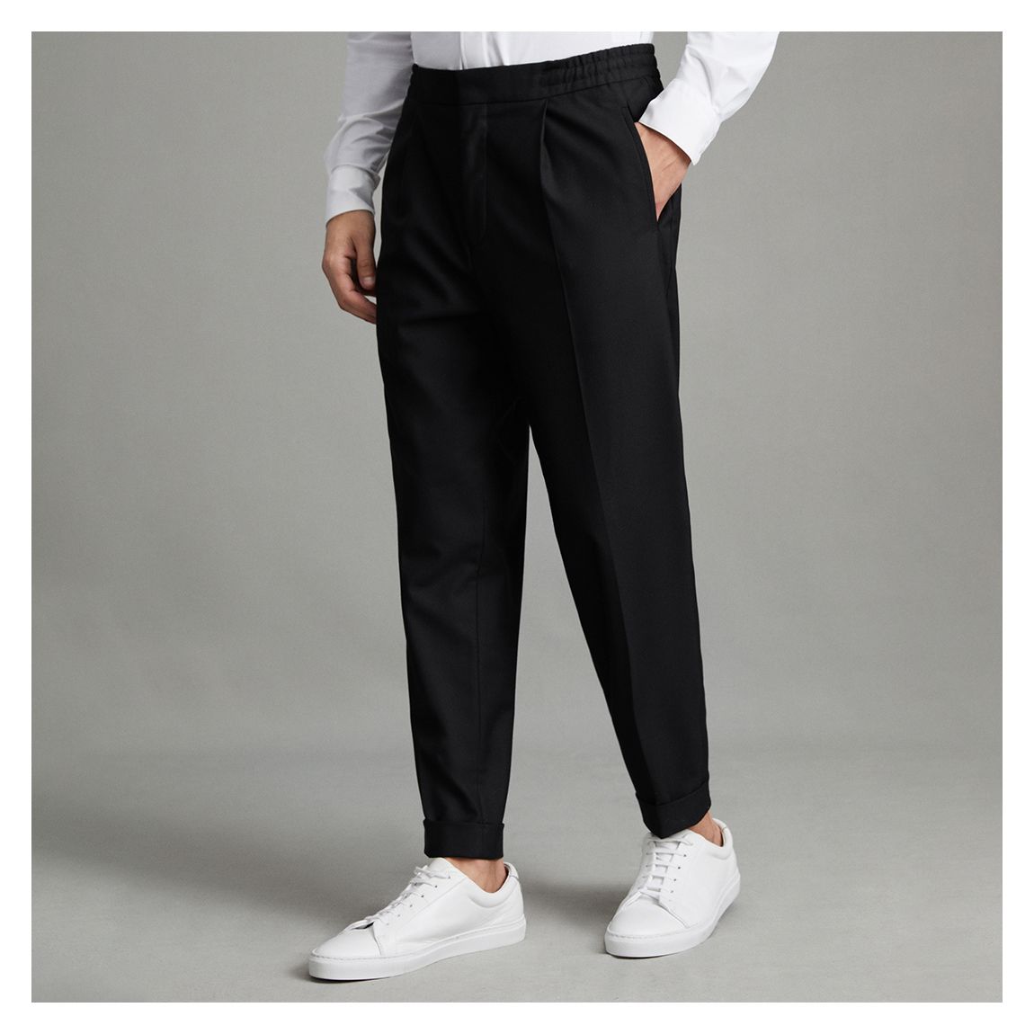 Black Brighton Pleated Relaxed Trousers main product photo