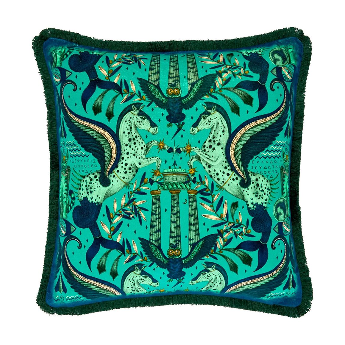 Odyssey Luxury Velvet Cushion 46x46cm, Peacock main product photo