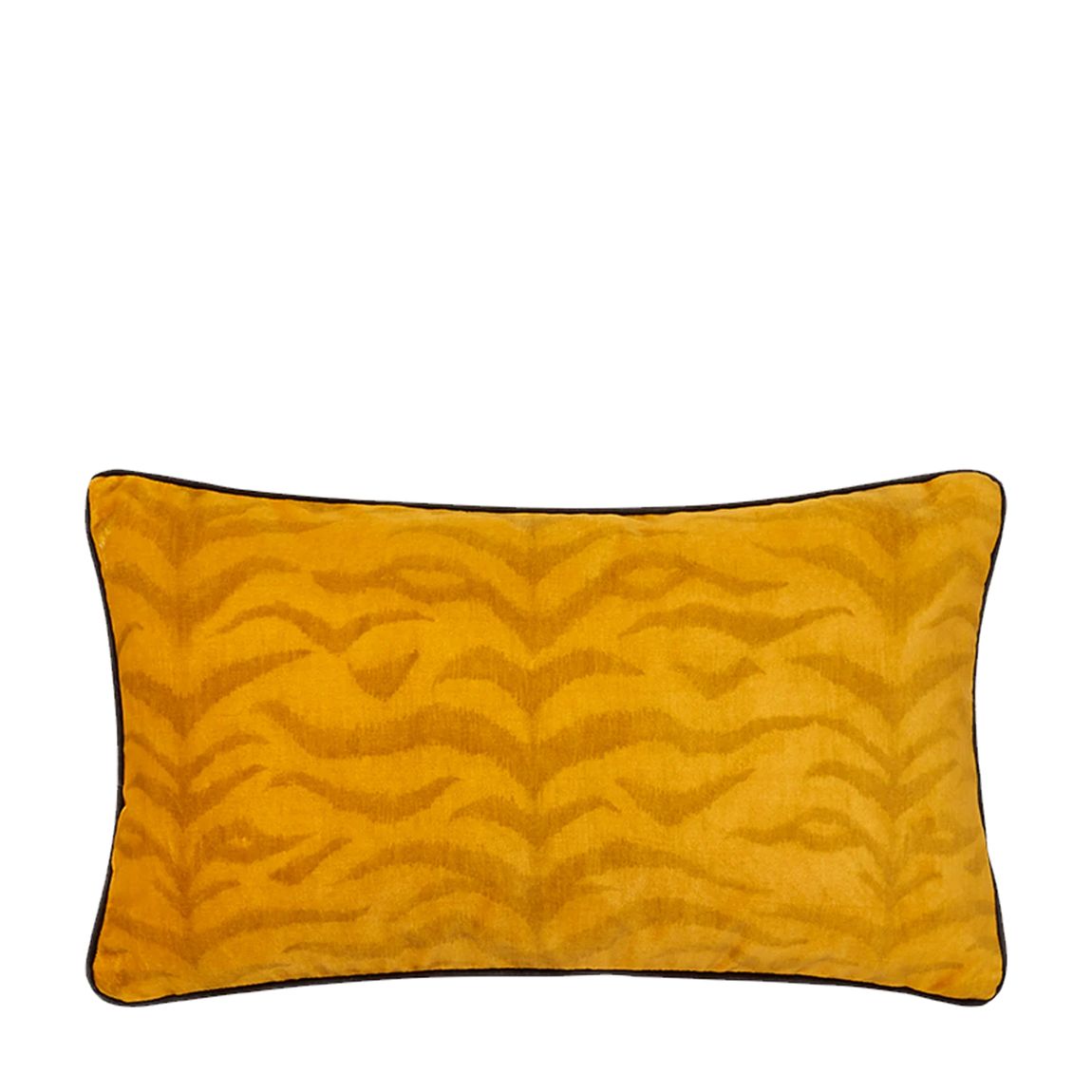 Tigerstripe Luxury Velvet Bolster Cushion 29x49cm, Gold main product photo