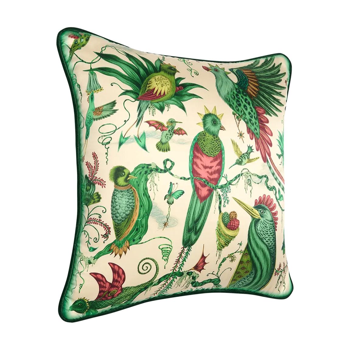Quetzal Silk Cushion 46x46cm, Ivory main product photo