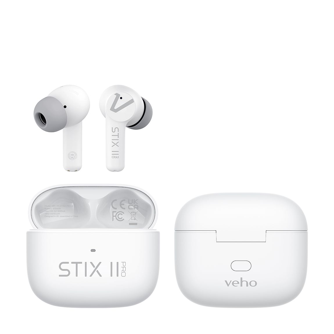Stix II Pro ANC True Wireless Earphones, Active Noise Cancelling & ENC, White main product photo