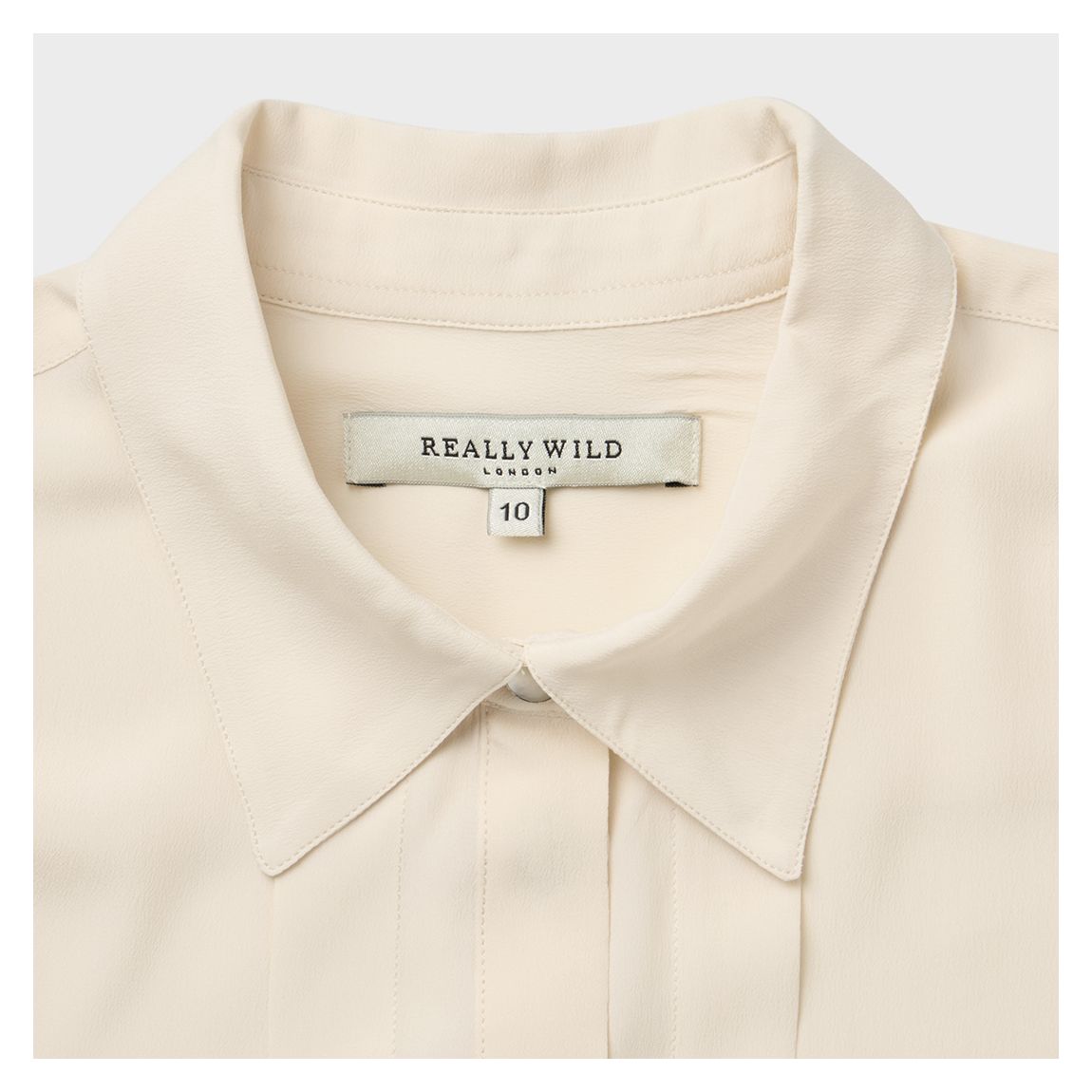 Cream Pintuck Placket Silk Blend Blouse main product photo