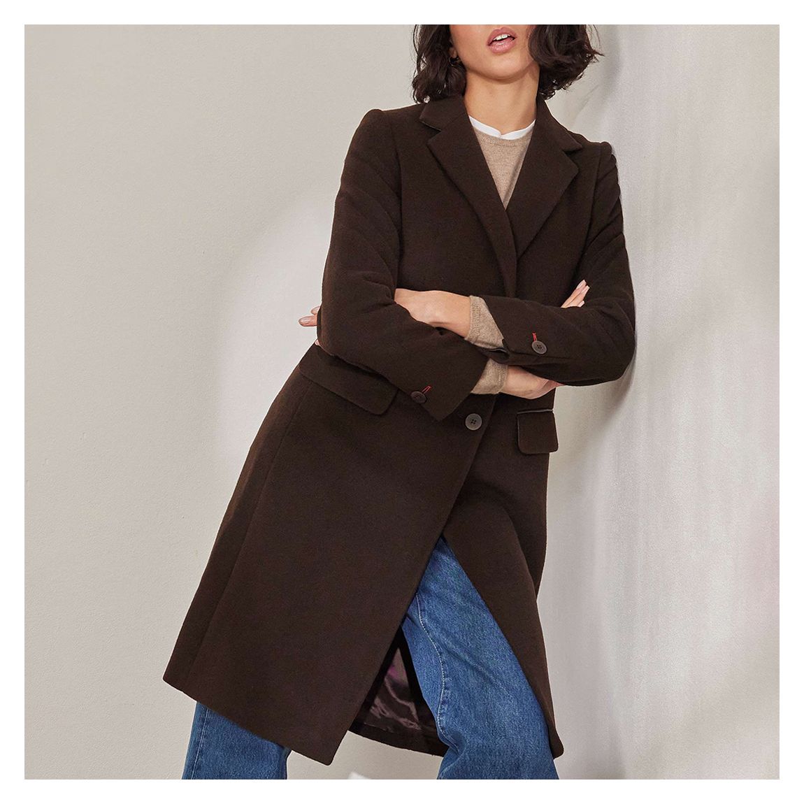Brown Alexandra Wool Coat main product photo