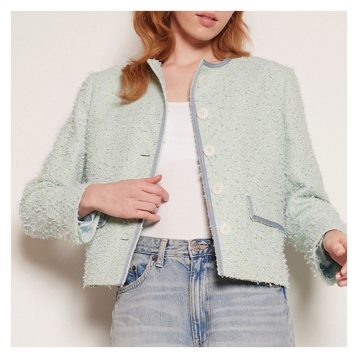 Mint Charlotte Braided Boucle Jacket main product photo