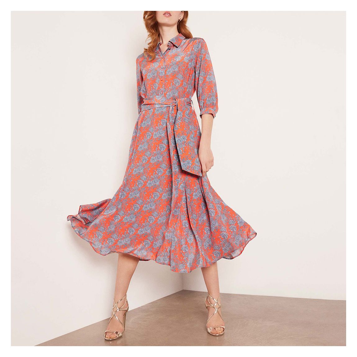 Orange Christy Liberty Silk Dress main product photo