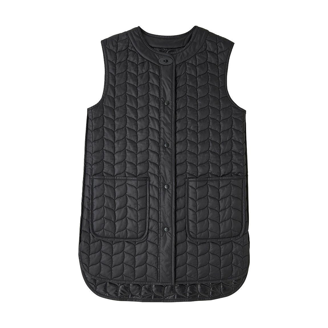 Black Softie Quilted Sleeveless Coat main product photo