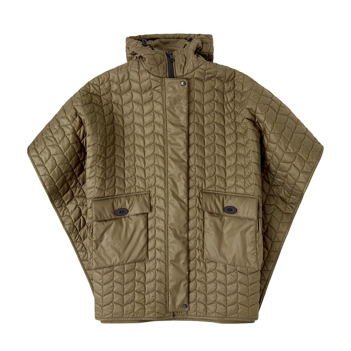 Khaki Softie Quilted Hooded Cape main product photo