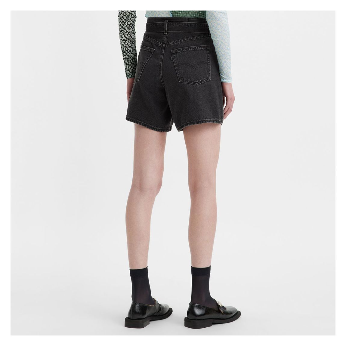 Black Belted Denim Shorts main product photo