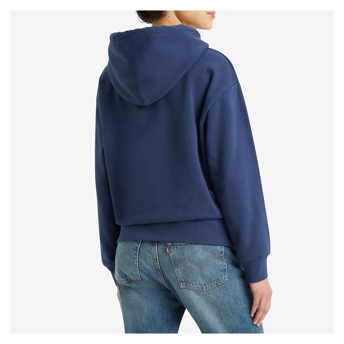 Navy Graphic Standard Cotton Blend Hoodie main product photo
