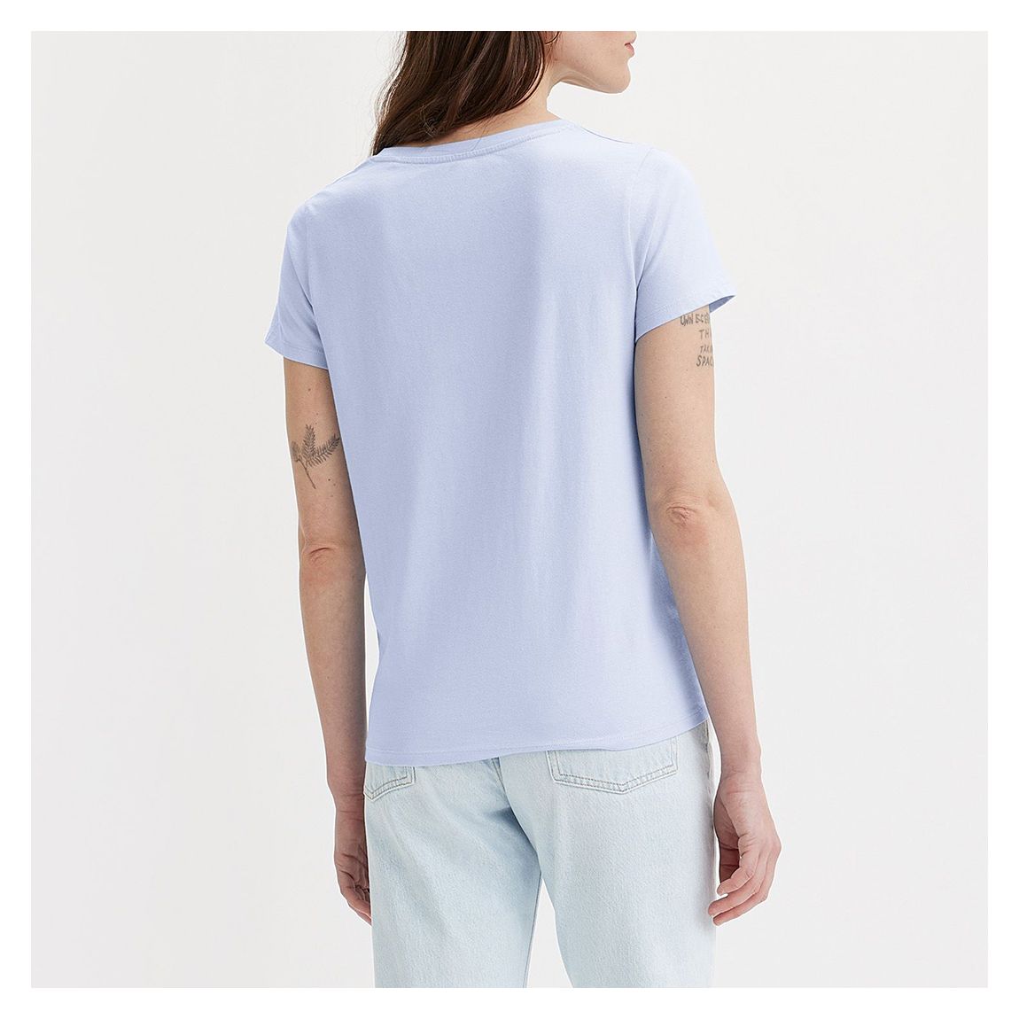 Pale Blue Perfect V-Neck Cotton T-Shirt main product photo