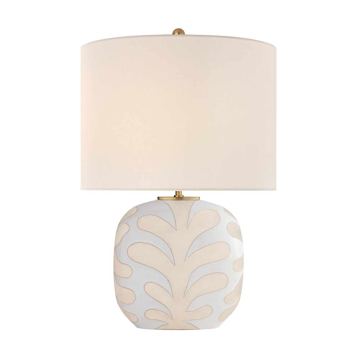 Parkwood Medium Table Lamp in Natural Bisque and New White with Linen Shade main product photo