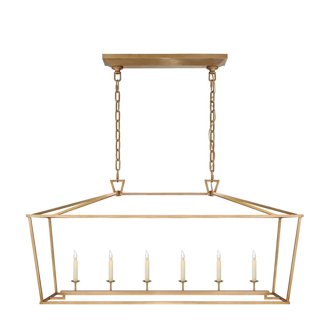 Darlana Large Linear Lantern in Antique- Burnished Brass main product photo